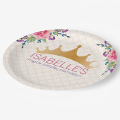 Elegantes Blumendesign Pappteller (Schrägansicht)