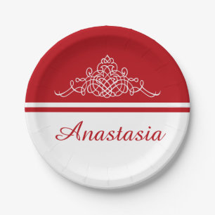 Elegantes Blumendesign Pappteller