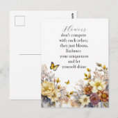 Elegantes Blumendesign Postkarte (Vorne/Hinten)