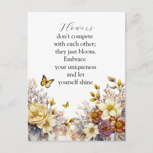 Elegantes Blumendesign Postkarte (Vorderseite)