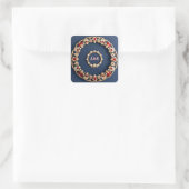 Elegantes Blumendesign Quadratischer Aufkleber (Tasche)