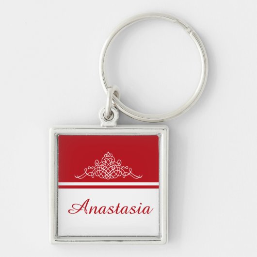 Elegantes Blumendesign Schlüsselanhänger (Vorne)