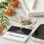 Elegantes Blumendesign Schlüsselanhänger (Vorderseite rechts)