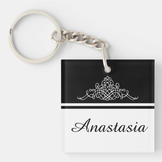 Elegantes Blumendesign Schlüsselanhänger (Vorderseite)