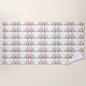 Elegantes Blumendesign Strandtuch für den Sommer (Vorderseite)