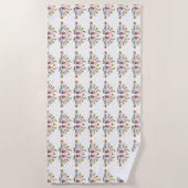 Elegantes Blumendesign Strandtuch für den Sommer (Vorderseite)