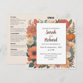 Elegantes Blumendesign, weiche Korallen und Akzent Einladung (Vorne/Hinten)