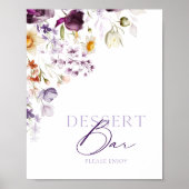 Elegantes Blumendessert Bar Sign Poster (Vorne)