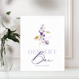 Elegantes Blumendessert Bar Sign Poster