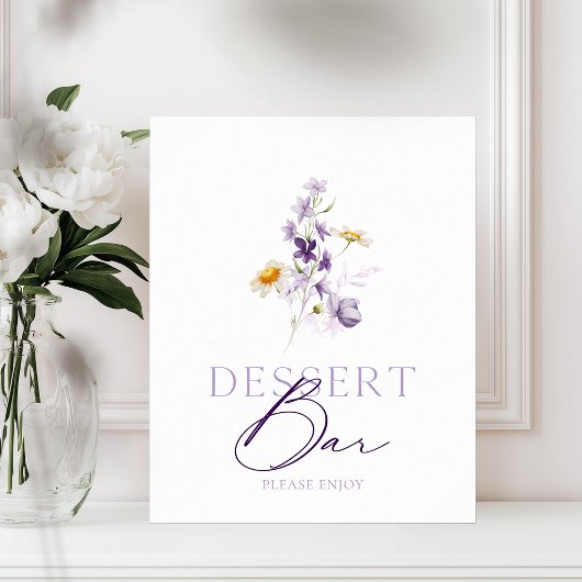 Elegantes Blumendessert Bar Sign Poster