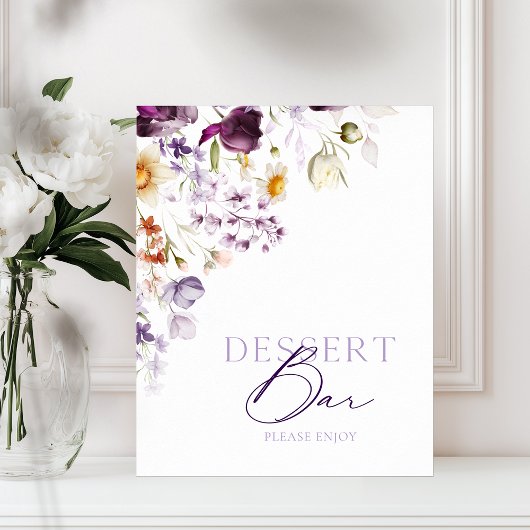 Elegantes Blumendessert Bar Sign Poster