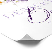 Elegantes Blumendessert Bar Sign Poster (Ecke)