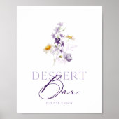 Elegantes Blumendessert Bar Sign Poster (Vorne)