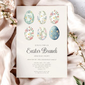 Elegantes Blumeneier Osterbrunch Einladung