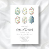 Elegantes Blumeneier Osterbrunch Einladung