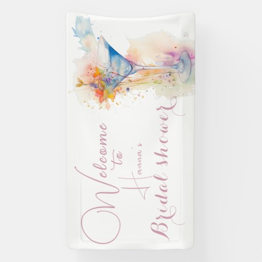 elegantes, blumenfarbenes Brautparty Banner (Vertikal)