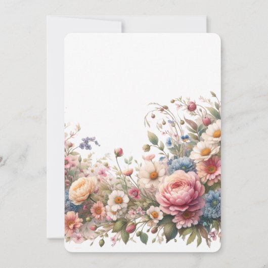 Elegantes Blumenfest Muttertag Einladung (Rückseite)