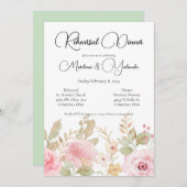 Elegantes Blumenfest Probe Dinner Einladung (Vorne/Hinten)