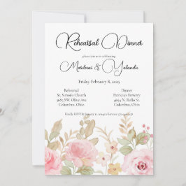 Elegantes Blumenfest Probe Dinner Einladung