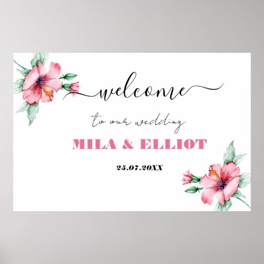 Elegantes blumenfestes Plakat (Vorne)