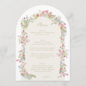 elegantes Blumenfrühstück 5 x 7 Hochzeitsmenü Einladung (Vorderseite)