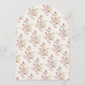 elegantes Blumenfrühstück 5 x 7 Hochzeitsmenü Einladung (Rückseite)