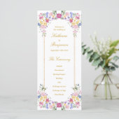 Elegantes Blumengarten-Frühlingshochzeitsprogramm Programm (Stehend Vorderseite)