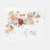 Elegantes Blumengarten Monogram Girl-Kinderzimmer Fleecedecke (Vorderseite (Horizontal))