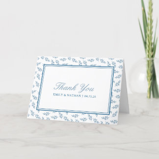 Elegantes Blumengartenmuster Personalisiert Dankeskarte