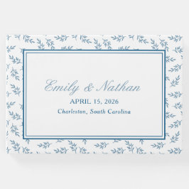 Elegantes Blumengartenmuster Personalisiert Gästebuch