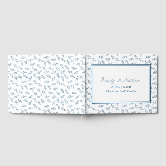 Elegantes Blumengartenmuster Personalisiert Gästebuch (Voll)