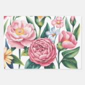 Elegantes Blumengartenpapier Geschenkpapier Set (Vorderseite 3)