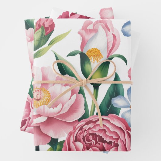 Elegantes Blumengartenpapier Geschenkpapier Set (Beispiel)