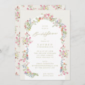 Elegantes Blumengebirge Sommergarten Brautparty Einladung (Vorne/Hinten)