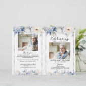 Elegantes Blumengebunden-Begräbnisprogramm | Gotte (Stehend Vorderseite)