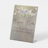 Elegantes Blumengeburtsheim Open Bar Sign Sockelschild (Vorderseite)
