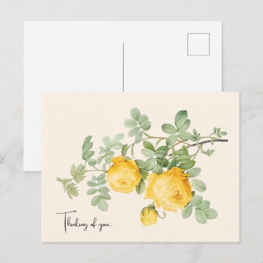 Elegantes Blumengedanke an Dich Postkarte (Vorne/Hinten)