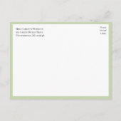 Elegantes Blumengelb Probe Abendessen Einladungspostkarte (Rückseite)