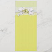 Elegantes Blumengelbes Hochzeitmenü Menükarte (Rückseite)