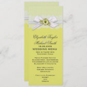 Elegantes Blumengelbes Hochzeitmenü Menükarte (Vorne/Hinten)