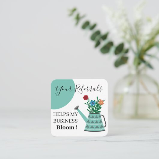 Elegantes Blumengeschäft Empfehlungskarte (Stehend Vorderseite)