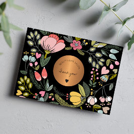 Elegantes Blumengeschäft in Rosa und Pastellfarben Dankeskarte