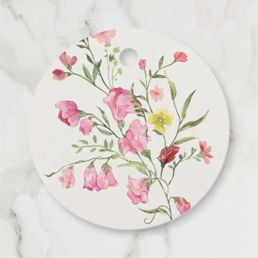 elegantes blumengeschmücktes Hochzeitsfest Brautpa Geschenkanhänger (Rückseite)