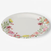 elegantes blumengeschmücktes Hochzeitsfest Brautpa Pappteller (Schrägansicht)