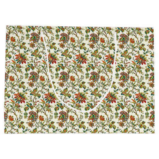 Elegantes, blumengeschmücktes Muster Große Geschenktüte (Rückseite)