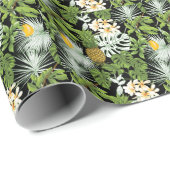 Elegantes, blumengeschmücktes Muster in Aquarellfa Geschenkpapier (Rolleneckpunkt)