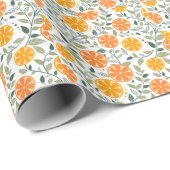 Elegantes, blumengeschmücktes Muster in Aquarellfa Geschenkpapier (Rolleneckpunkt)