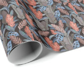 Elegantes, blumengeschmücktes Muster in Aquarellfa Geschenkpapier (Rolleneckpunkt)