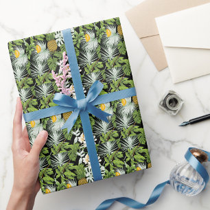 Elegantes, blumengeschmücktes Muster in Aquarellfa Geschenkpapier