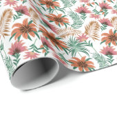 Elegantes, blumengeschmücktes Muster in Aquarellfa Geschenkpapier (Rolleneckpunkt)